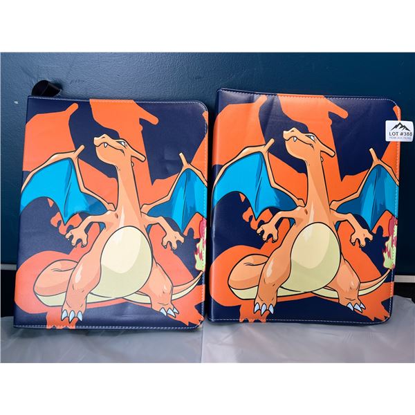 Lot of 2 Leather Pokemon Premium Card Binders - Holds 900 Cards per Binder (Large Size Binders)