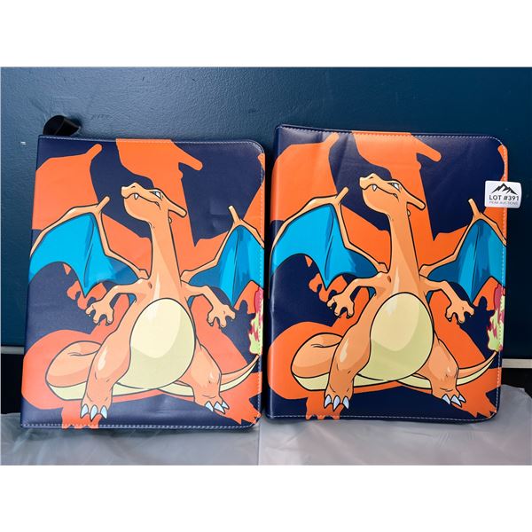 Lot of 2 Leather Pokemon Premium Card Binders - Holds 900 Cards per Binder (Large Size Binders)