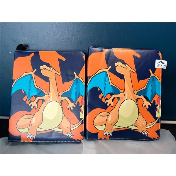 Lot of 2 Leather Pokemon Premium Card Binders - Holds 900 Cards per Binder (Large Size Binders)