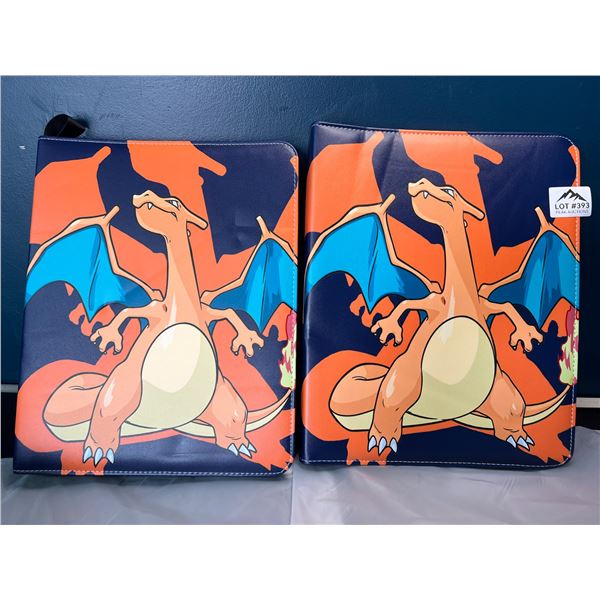 Lot of 2 Leather Pokemon Premium Card Binders - Holds 900 Cards per Binder (Large Size Binders)