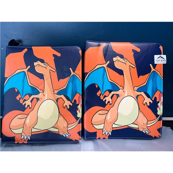 Lot of 2 Leather Pokemon Premium Card Binders - Holds 900 Cards per Binder (Large Size Binders)