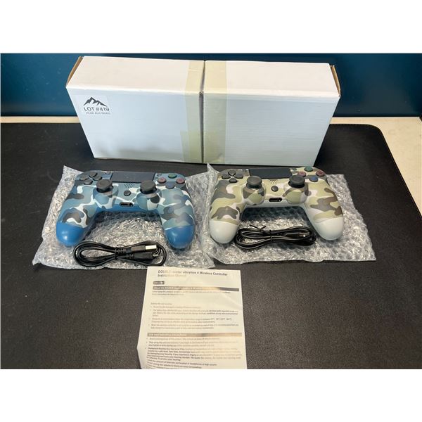 Lot of 2 Wireless Playstation 4 Controllers - Camo