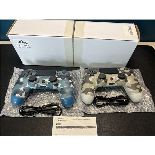 Lot of 2 Wireless Playstation 4 Controllers - Camo
