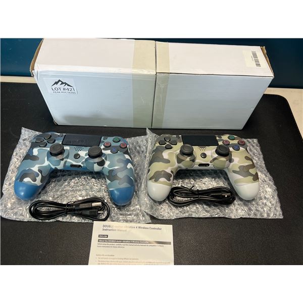 Lot of 2 Wireless Playstation 4 Controllers - Camo