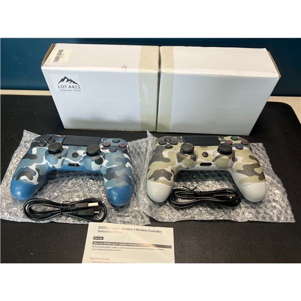 Lot of 2 Wireless Playstation 4 Controllers - Camo