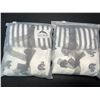 Image 2 : Lot of 2 Babekin Universal Bassinet Sheet Sets (2 Per Pack) - Elephant & Striped Design