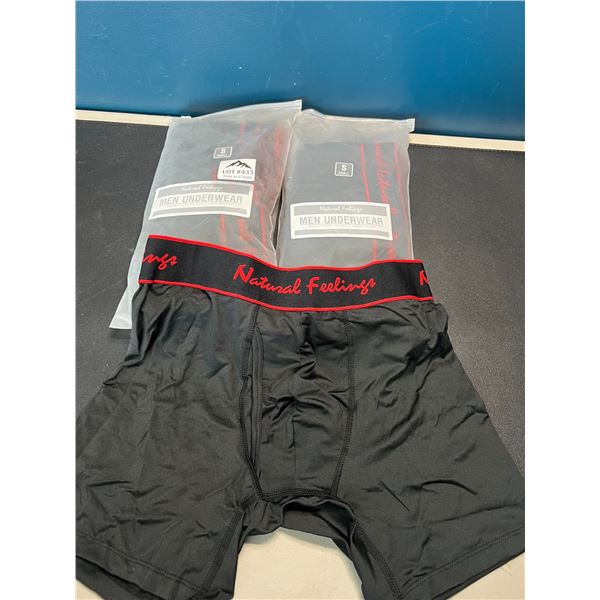 Lot of 2 Packs of Natural Feeling Mens Underwear/Boxer Briefs - 5 per pack - Size Small