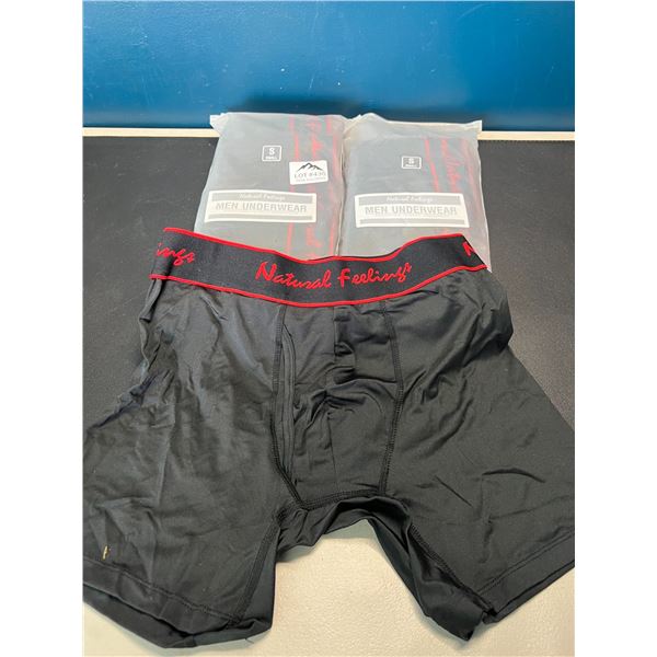 Lot of 2 Packs of Natural Feeling Mens Underwear/Boxer Briefs - 5 per pack - Size Small