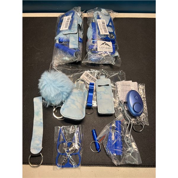 Lot of 3 Safety Keychain Sets w/ Flashlight, Alarm, etc.