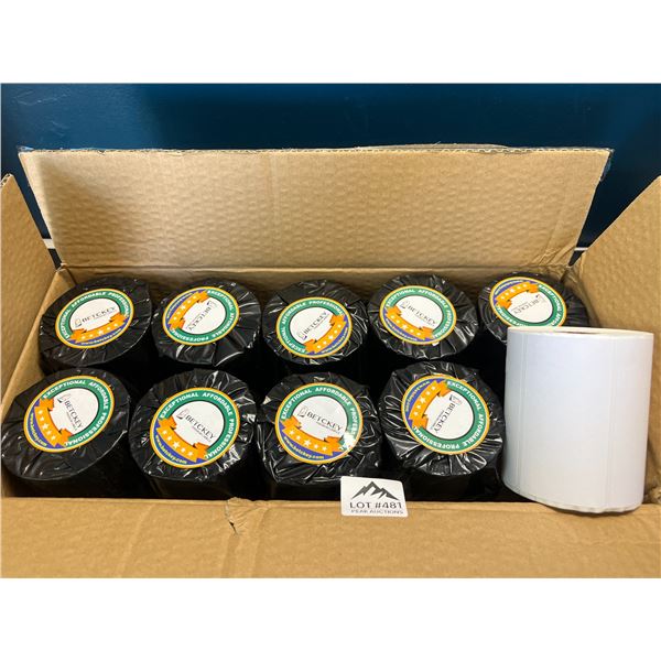 Lot of 1 Box of Betckey Premium Labels (4" x 2") - 10 Rolls (7500 Labels)