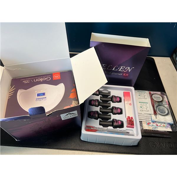 Lot of 1 Gellen Gel Nail Starter Kit - UV Lamp & Gel Polishes Included