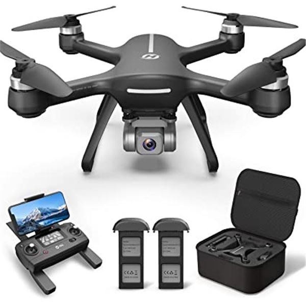 Lot of 1 HolyStone HS700E 4K UHD Drone w/ Electronic Image Stabilization, GPS & 2 Batteries