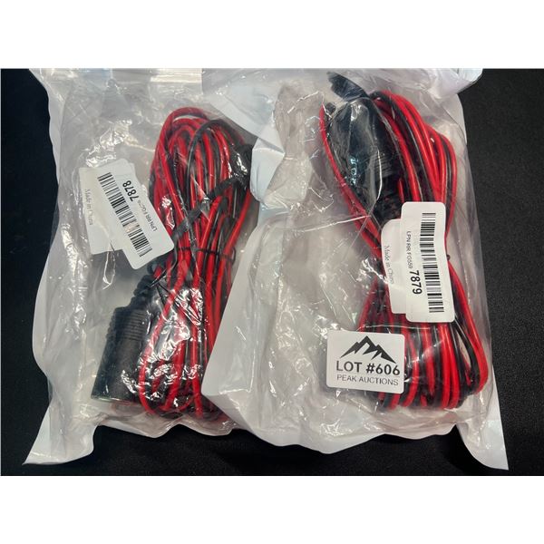Lot of 2 12V Extension Cords w/ Lighter Plug Socket