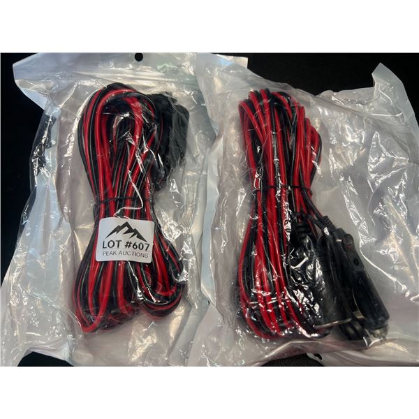 Lot of 2 12V Extension Cords w/ Lighter Plug Socket