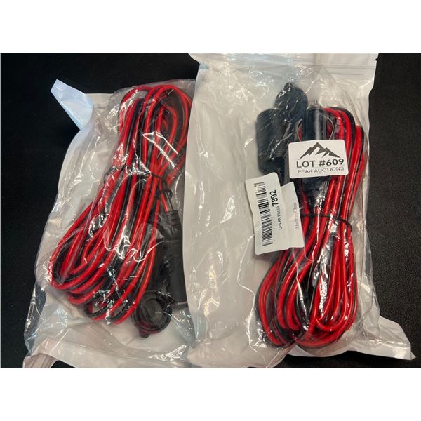 Lot of 2 12V Extension Cords w/ Lighter Plug Socket