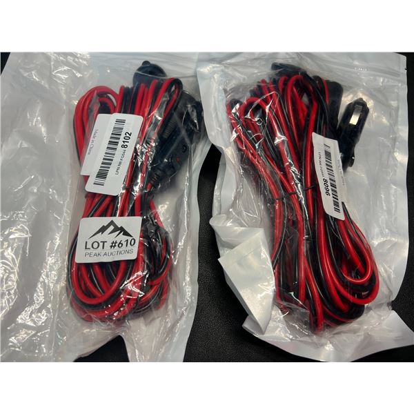 Lot of 2 12V Extension Cords w/ Lighter Plug Socket