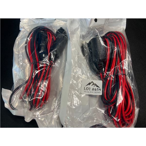 Lot of 2 12V Extension Cords w/ Lighter Plug Socket