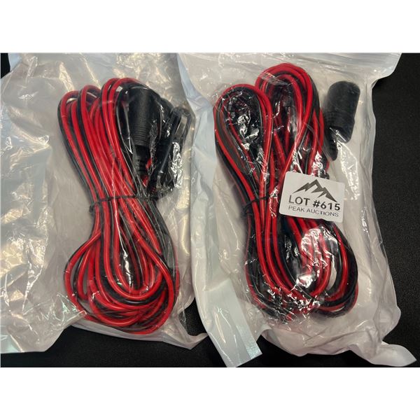 Lot of 2 12V Extension Cords w/ Lighter Plug Socket