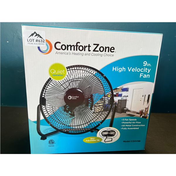 Lot of 1 Comfort Zone 9in High Velocity Fan