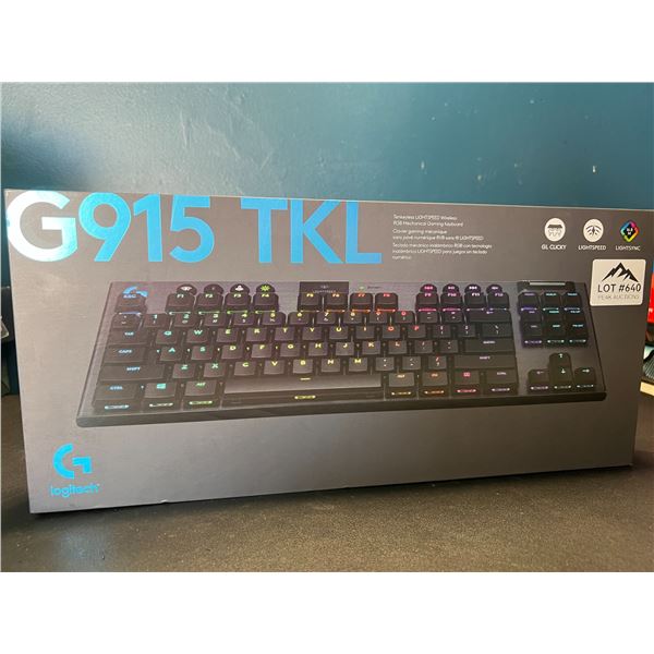 Lot of 1 Logitech G915 Tenkeyless Lightspeed Wireless RGB Mechanical Gaming Keyboard