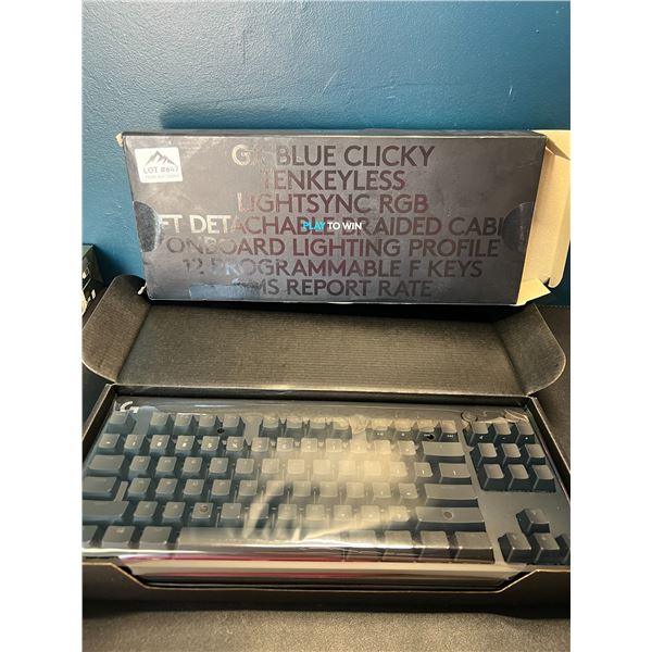 Lot of 1 Logitech G Pro Mechanical Backlit GX Blue Clicky Gaming Keyboard