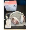Image 1 : Lot of 1 Glynzak Wireless Bluetooth Over Ear Headphones - 65hr music/talk time! - Rose Gold