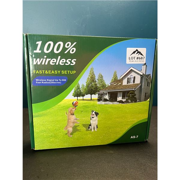 Lot of 1 Wireless Pet Fencing System - Covers Up to 900FT Radius