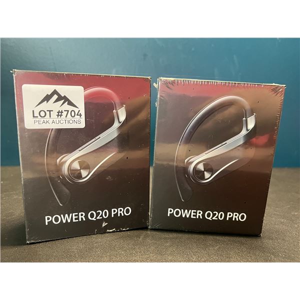 Lot of 2 Pairs of Power Q20 Pro Wireless Bluetooth Sport Earbuds