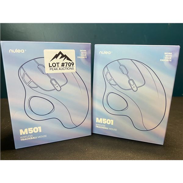 Lot of 2 Nulea M501 Wireless Trackball Mice