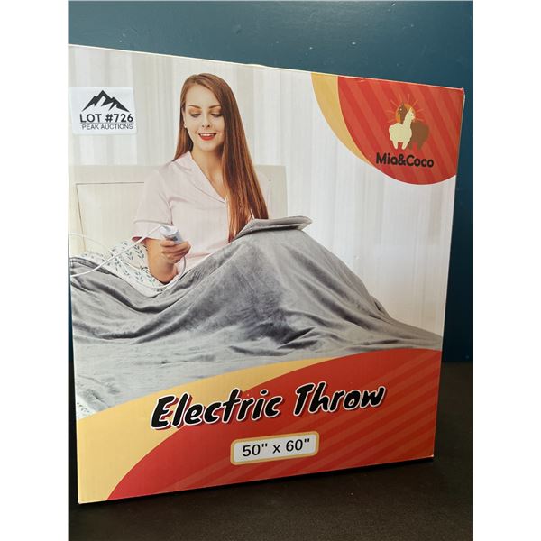 Lot of 1 Electric Heated Throw Blanket - 50x60inch - Grey