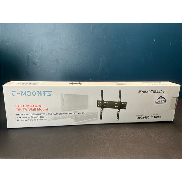 Lot of 1 C-Mounts Full Motion Tilt TV Wall Mount