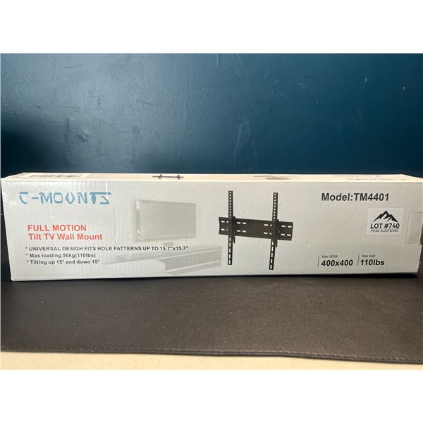Lot of 1 C-Mounts Full Motion Tilt TV Wall Mount