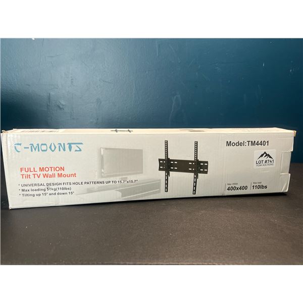 Lot of 1 C-Mounts Full Motion Tilt TV Wall Mount