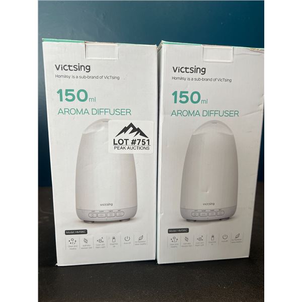 Lot of 2 Victsing 150mL Aroma Diffusers