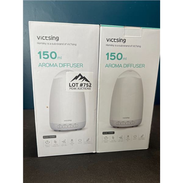 Lot of 2 Victsing 150mL Aroma Diffusers