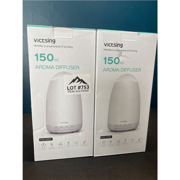 Lot of 2 Victsing 150mL Aroma Diffusers