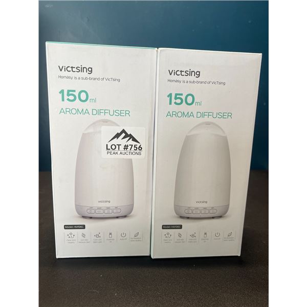 Lot of 2 Victsing 150mL Aroma Diffusers