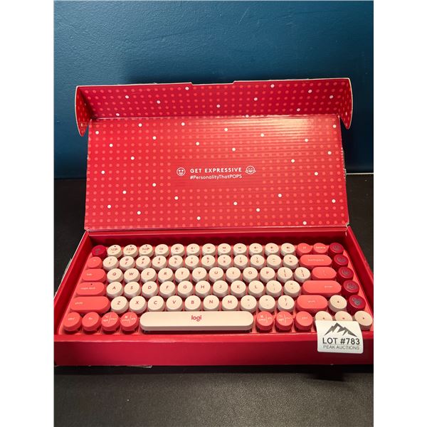 Lot of 1 Logitech Pop Keys Wireless Keyboard - Heartbreaker Colour