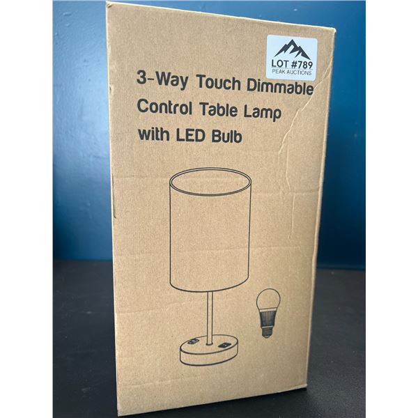 Lot of 1 3-Way Touch Dimmable Control Table Lamp w/ LED Bulb