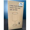 Image 1 : Lot of 1 3-Way Touch Dimmable Control Table Lamp w/ LED Bulb