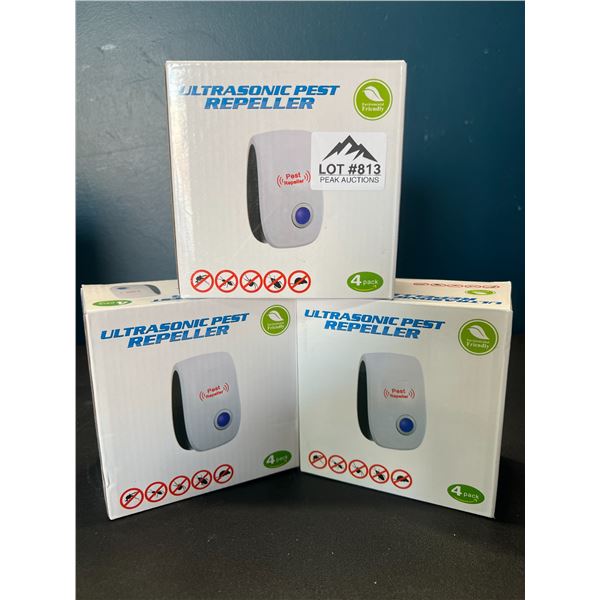 Lot of 3 Boxes of Ultrasonic Pest Repellers (4 PCS per box!)