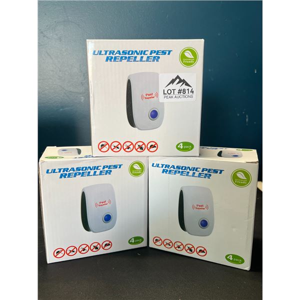Lot of 3 Boxes of Ultrasonic Pest Repellers (4 PCS per box!)