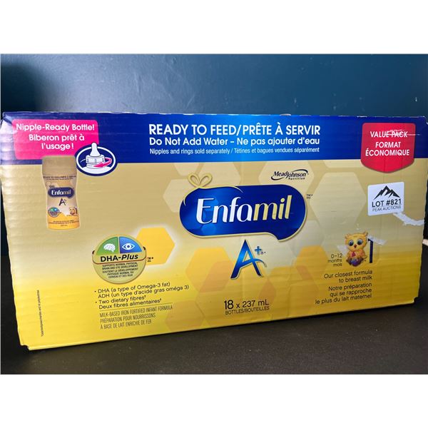 Lot of 1 Case of Enfamil A+ Ready to Feed Baby Formula (18 x 237mL)