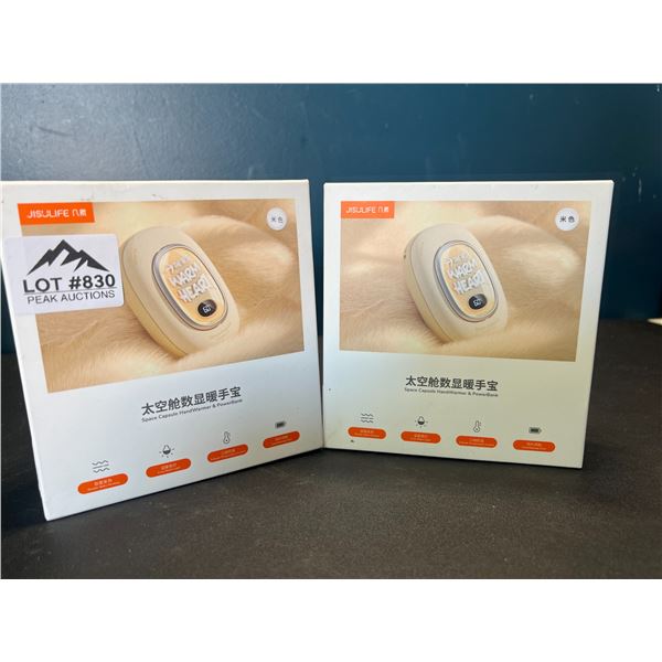 Lot of 2 Portable Hand Warmers/Power Banks - 9,000mah High Capacity