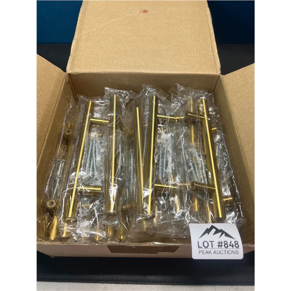 Lot of 25 Brass Drawer Handles - 6inch length - w/ Hardware