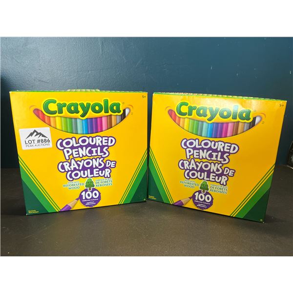 Lot of 2 Boxes of Crayola Coloured Pencils - 100 Pack
