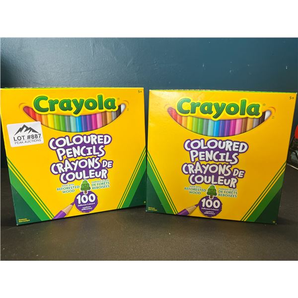 Lot of 2 Boxes of Crayola Coloured Pencils - 100 Pack