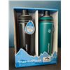 Image 1 : Lot of 2 Thermoflask Double-Wall Vacuum Insulated Stainless Steel Leakproof Bottles - 24oz each
