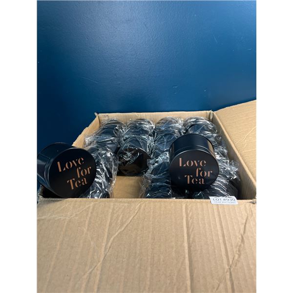 Lot of 1 Box of "Love for Tea" Storage Tins - Over 90pcs