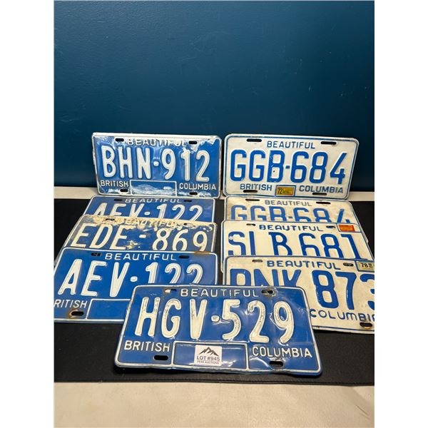 Lot of 9 Assorted License Plates - Used